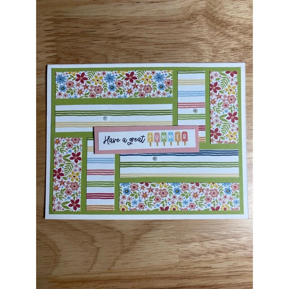 Handmade Summer Blank Greeting Card A2 & Envelope